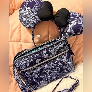 Vera Bradley Black and Purple Mickey Crossbody Bag
